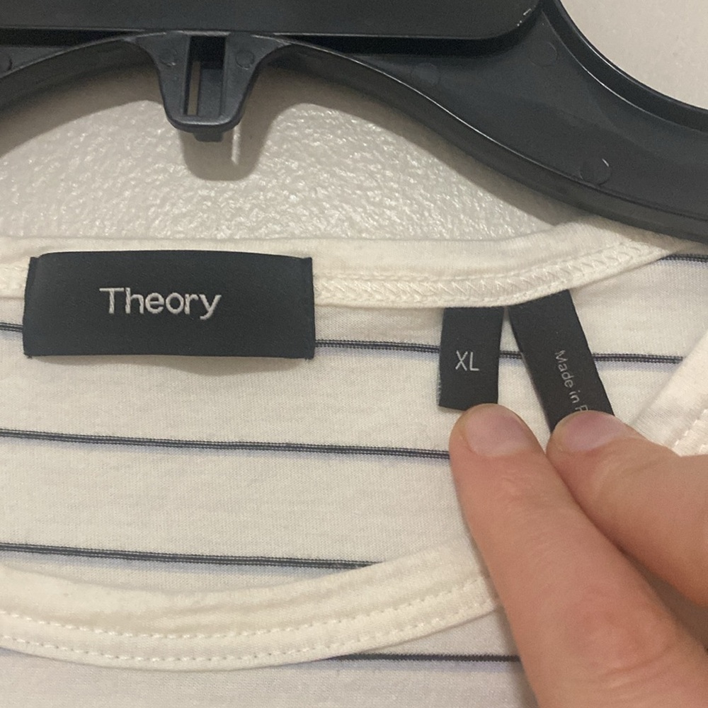 Theory Striped Basic Long Sleeve Loose Basic T-Sh… - image 2